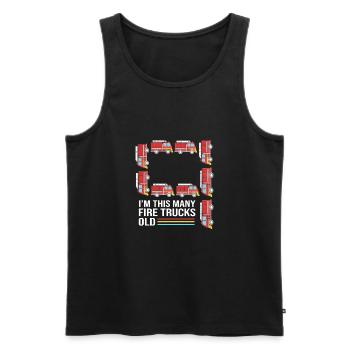 Feuerwehrauto Kindergeburtstag - Männer Premium Bio Tank Top - Schwarz - Vorne - AI Model Male 178 light (178cm)