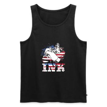 Tattoo Artist Tattoo Artist Tattooed Tattoo - Men's Premium Organic Tank Top - black - Front - AI Model Male 178 light (178cm)