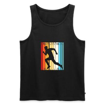 Trailrunning - Männer Premium Bio Tank Top - Schwarz - Vorne - AI Model Male 178 light (178cm)