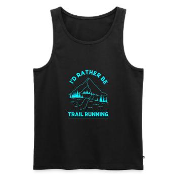 Trailrunning - Männer Premium Bio Tank Top - Schwarz - Vorne - AI Model Male 178 light (178cm)