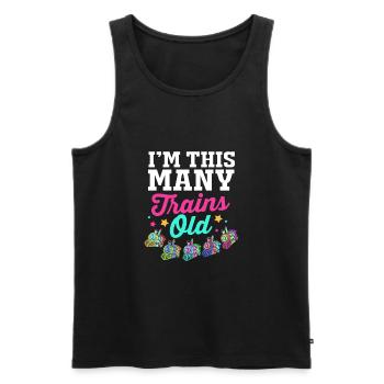 Children's Birthday Train Train Driver Locomotive - Men's Premium Organic Tank Top - black - Front - Michal (187cm)