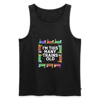 Children's Birthday Train Train Driver Locomotive - Men's Premium Organic Tank Top - black - Front - Michal (187cm)