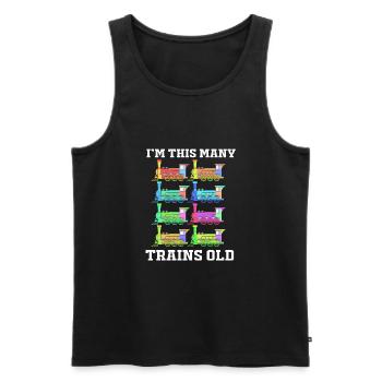 Children's Birthday Train Train Driver Locomotive - Men's Premium Organic Tank Top - black - Front - Michal (187cm)