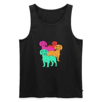 Dachshund - Men's Premium Organic Tank Top - black - Front - AI Model Male 178 light (178cm)