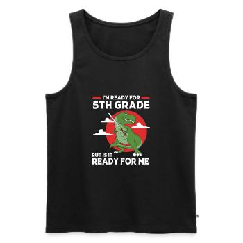 5. Klasse - Männer Premium Bio Tank Top - Schwarz - Vorne - AI Model Male 178 light (178cm)