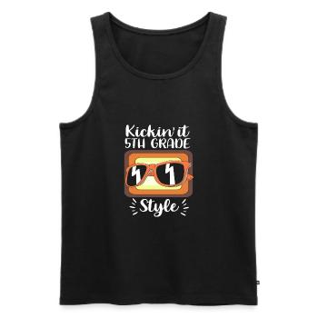 5. Klasse - Männer Premium Bio Tank Top - Schwarz - Vorne - AI Model Male 178 light (178cm)