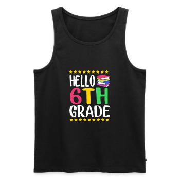 6. Klasse - Männer Premium Bio Tank Top - Schwarz - Vorne - AI Model Male 178 light (178cm)