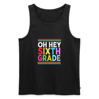 6. Klasse - Männer Premium Bio Tank Top - Schwarz - Vorne - AI Model Male 178 light (178cm)