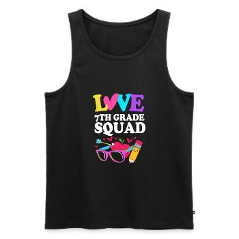 7th Grade - Men's Premium Organic Tank Top - black - Front - AI Model Male 178 light (178cm)