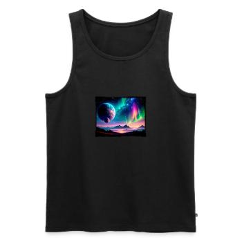 polarlichter,sterne,nacht,planeten - Männer Premium Bio Tank Top - Schwarz - Vorne - AI Model Male 178 light (178cm)