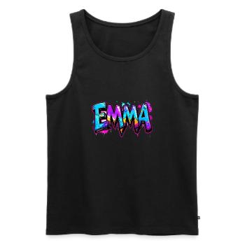graffiti, buchstaben, emma, illustration - Männer Premium Bio Tank Top - Schwarz - Vorne - Michal (187cm)