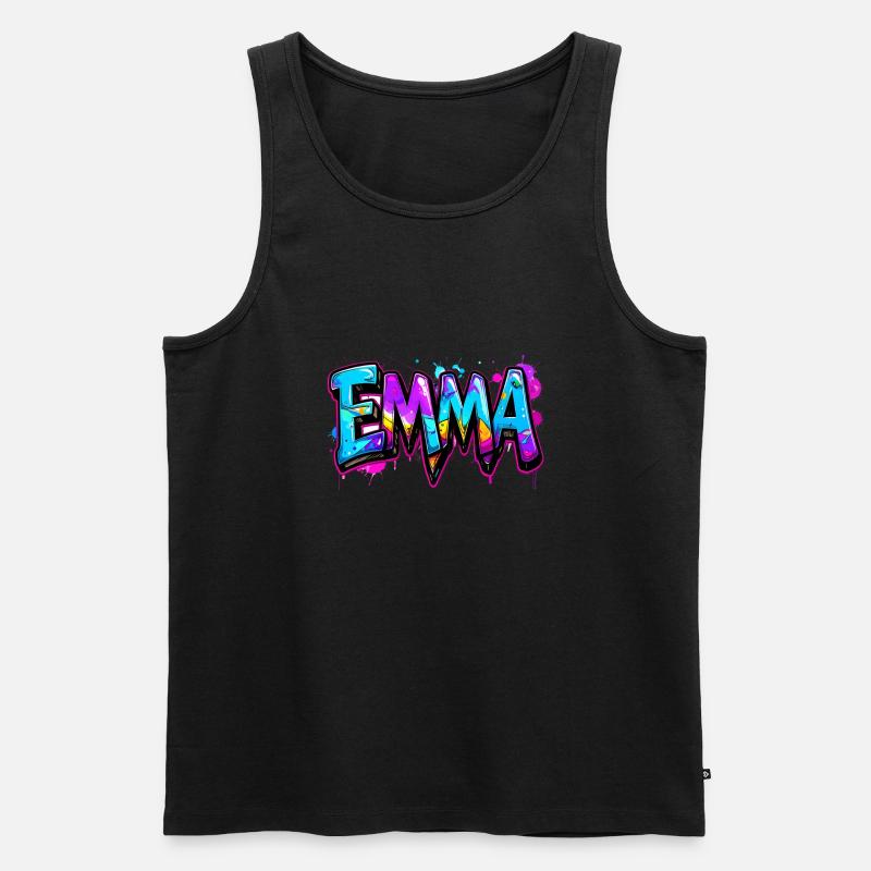 graffiti, buchstaben, emma, illustration - Männer Premium Bio Tank Top - Schwarz