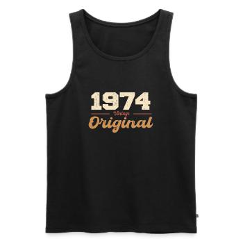 1974 Vintage Jubiläum Retro Geschenk 1974 - Männer Premium Bio Tank Top - Schwarz - Vorne - Michal (187cm)