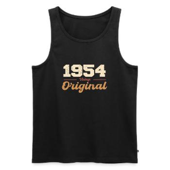 1954 Vintage Jubiläum Retro Geschenk 1954 - Männer Premium Bio Tank Top - Schwarz - Vorne - Michal (187cm)