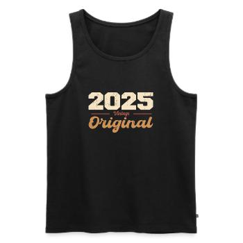 2025 Vintage Anniversaire Rétro Cadeau 2025 - Débardeur bio Premium Homme - noir - Devant - Michal (187cm)