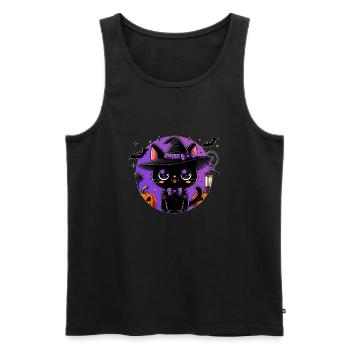 Cute kitten halloween v2 - Men's Premium Organic Tank Top - black - Front - AI Model Male 178 light (178cm)