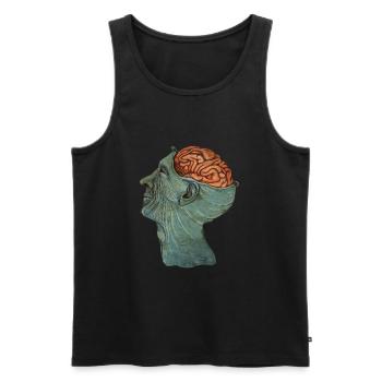 Cerveau - Débardeur bio Premium Homme - noir - Devant - AI Model Male 178 light (178cm)