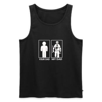 your dad my dad Feuerwehr Mann Geschenk Papa - Männer Premium Bio Tank Top - Schwarz - Vorne - AI Model Male 178 light (178cm)