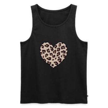 Leopard Print Heart Shape Animal Cheetah Print - Men's Premium Organic Tank Top - black - Front - Michal (187cm)
