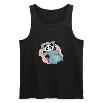 Sleeping panda design for panda bear fans - Men's Premium Organic Tank Top - black - Front - AI Model Male 178 light (178cm)