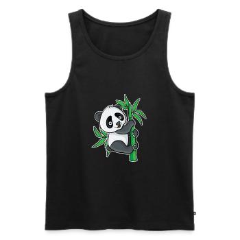 Conception mignonne de bambou de panda pour les fans de panda - Débardeur bio Premium Homme - noir - Devant - AI Model Male 178 light (178cm)
