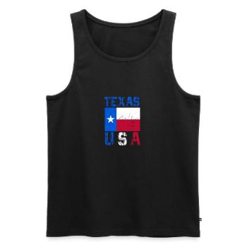 Texas-Flagge USA Design für Lone Star State Fans - Männer Premium Bio Tank Top - Schwarz - Vorne - AI Model Male 178 light (178cm)
