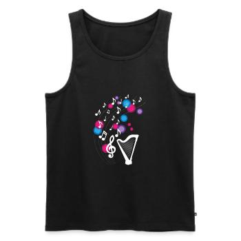 Harp Music Notes Design for Harp Musicians - Men's Premium Organic Tank Top - black - Front - AI Model Male 178 light (178cm)