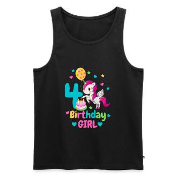 4th birthday unicorn. 4 years gift - Men's Premium Organic Tank Top - black - Front - Michal (187cm)