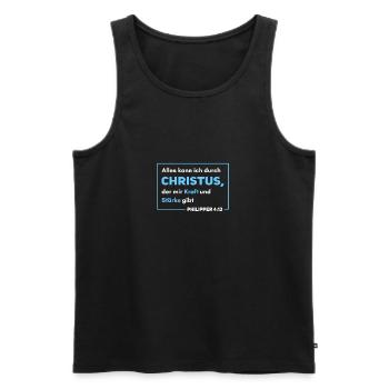 Philipper 4:13 Bibel Spruch Design für Christen - Männer Premium Bio Tank Top - Schwarz - Vorne - AI Model Male 178 light (178cm)