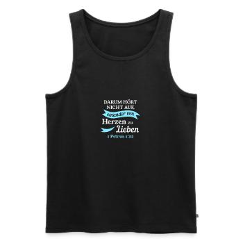 1 Petrus 1:22 Bibel Spruch Design für Christen - Männer Premium Bio Tank Top - Schwarz - Vorne - AI Model Male 178 light (178cm)