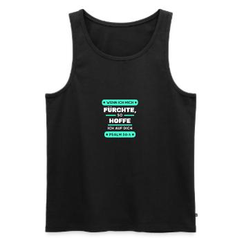 Psalm 56:4 Bibel Spruch Design für Christen - Männer Premium Bio Tank Top - Schwarz - Vorne - AI Model Male 178 light (178cm)