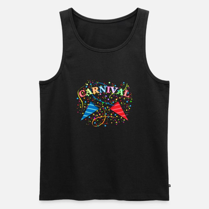 Karneval bunt Konfetti - Männer Premium Bio Tank Top - Schwarz