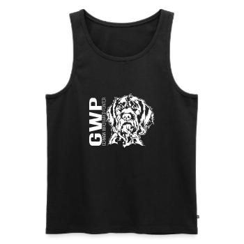 German Wirehaired Pointer Portrait Jagdhund Hunde - Männer Premium Bio Tank Top - Schwarz - Vorne - AI Model Male 178 light (178cm)