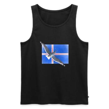 Iseland Seagull - Men's Premium Organic Tank Top - black - Front - Michal (187cm)