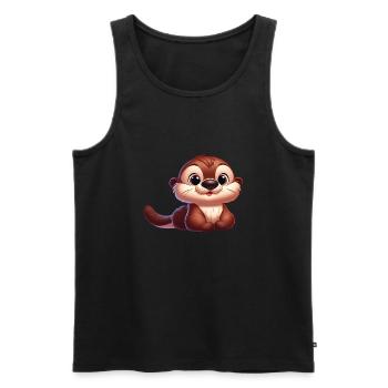loutre 18 - Débardeur bio Premium Homme - noir - Devant - Michal (187cm)