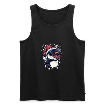 Penguin Christmas Funny - Men's Premium Organic Tank Top - black - Front - Michal (187cm)