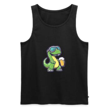 Dinosaurier brontosaurus Apres Ski Bier - Männer Premium Bio Tank Top - Schwarz - Vorne - Michal (187cm)