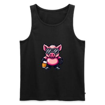 Porc Après-ski Bière Sanglier - Débardeur bio Premium Homme - noir - Devant - Michal (187cm)