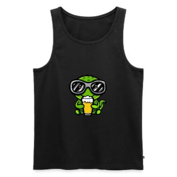 Chameleon Après-Ski Bière Bande Dessinée - Débardeur bio Premium Homme - noir - Devant - AI Model Male 178 light (178cm)