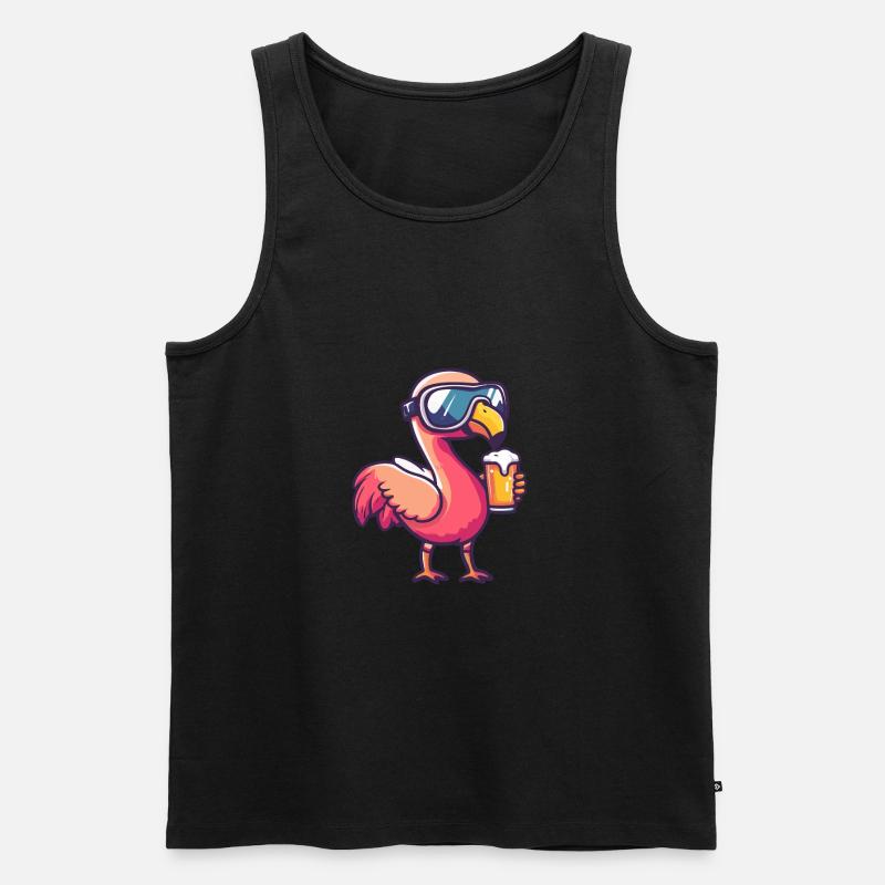 Flamingo Apres Ski Bier Comic - Männer Premium Bio Tank Top - undefined