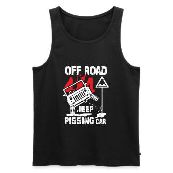 Jeep Hors-piste Pissing - Débardeur bio Premium Homme - noir - Devant - AI Model Male 178 light (178cm)