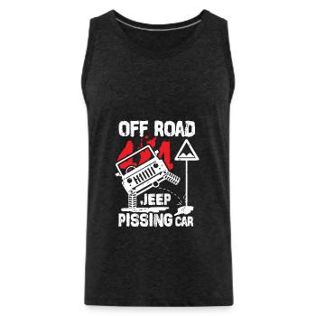 Jeep Offroad Pissing - Men's Premium Organic Tank Top - charcoal grey - Front - Alexander (188cm)