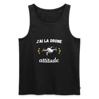 J'ai la drone attitude Drone pilote - Débardeur bio Premium Homme - noir - Devant - Michal (187cm)