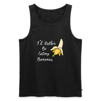 Banana Eating Funny Saying Tropical Fruits - Men's Premium Organic Tank Top - black - Front - Michal (187cm)