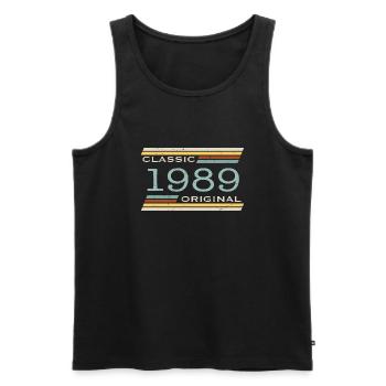 Vintage 1989, Classique, Original(e) - Débardeur bio Premium Homme - noir - Devant - Michal (187cm)
