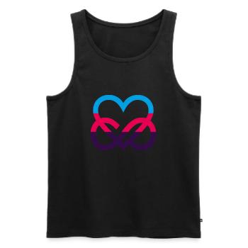 Polyamorie Pride Flagge Herz Infinity Heart - Männer Premium Bio Tank Top - Schwarz - Vorne - AI Model Male 178 light (178cm)