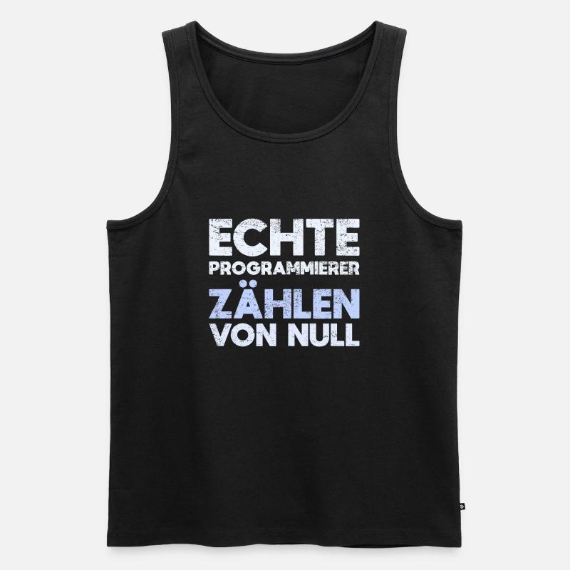 Echte Programmierer Zählen Von Null - Männer Premium Bio Tank Top - Schwarz
