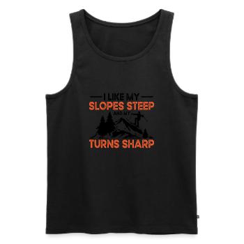 Skiing Slopes Steep Ski Winter Skier - Männer Premium Bio Tank Top - Schwarz - Vorne - AI Model Male 178 light (178cm)