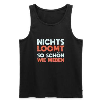 Nichts Loomt So Schön Wie Weben - Männer Premium Bio Tank Top - Schwarz - Vorne - AI Model Male 178 light (178cm)