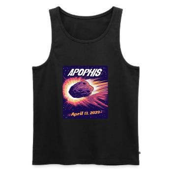 Apophis 13.04.2029 / Objet interstellaire 99942 - Débardeur bio Premium Homme - noir - Devant - AI Model Male 178 light (178cm)